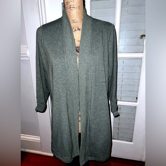 Talbots French Terry Flyaway Cardigan Size 1X Petite - Picture 2 of 11